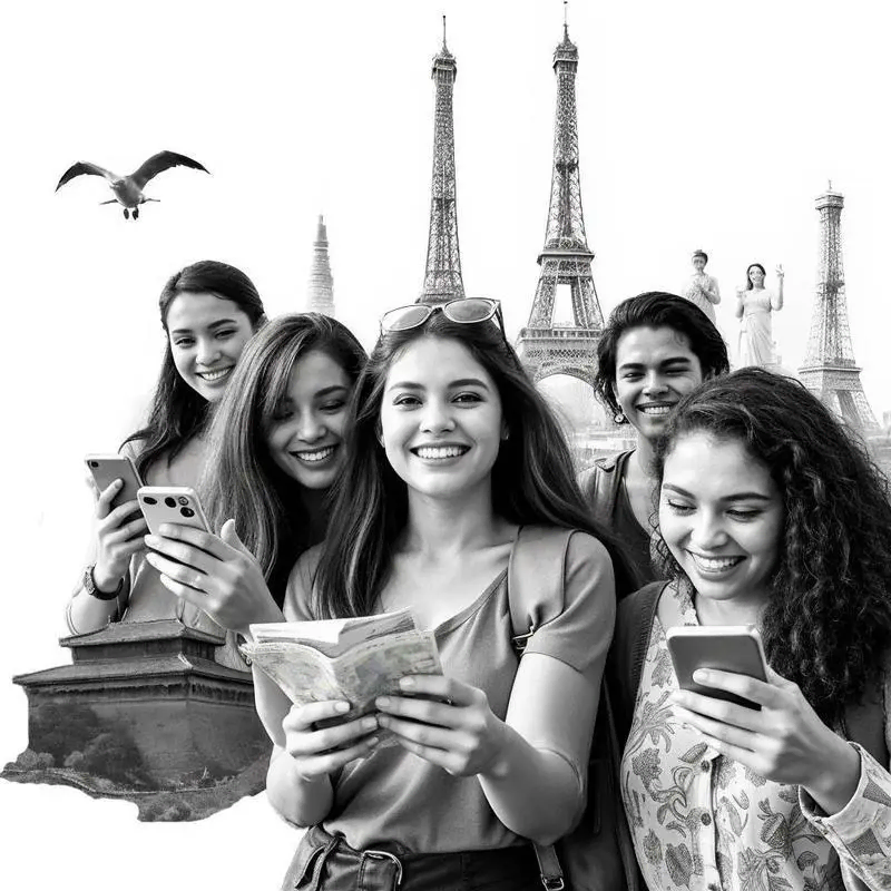 People using mobile phones internationally